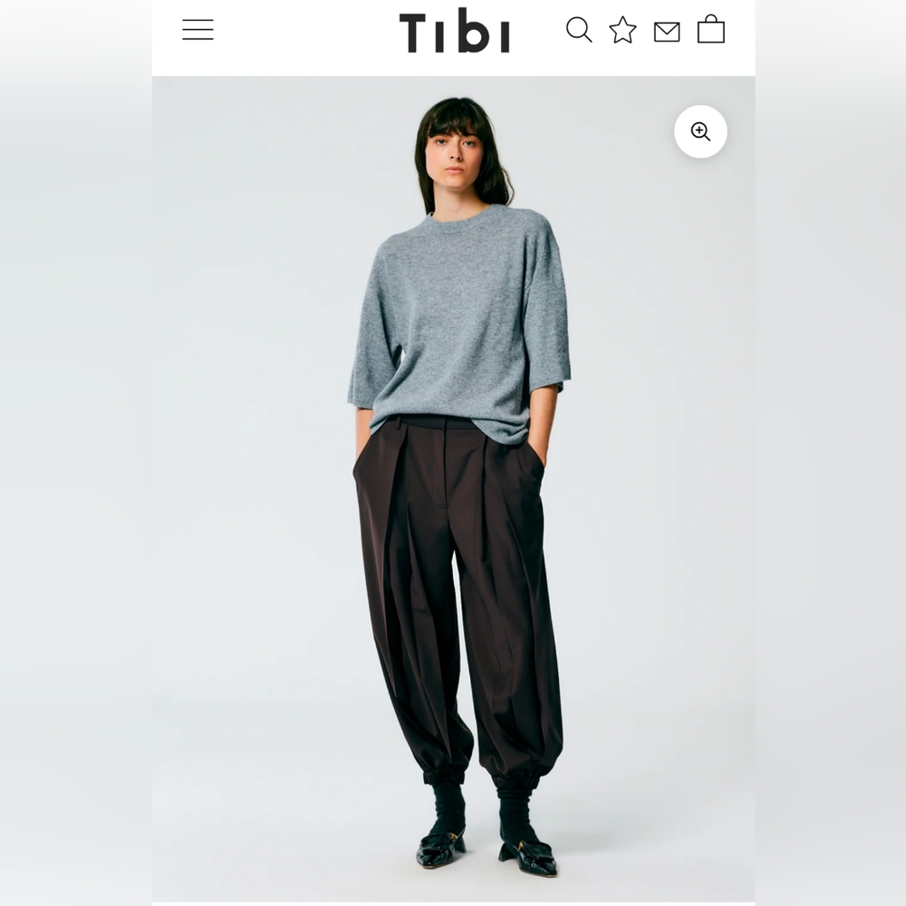 Tibi Brown Wide-Leg Trousers